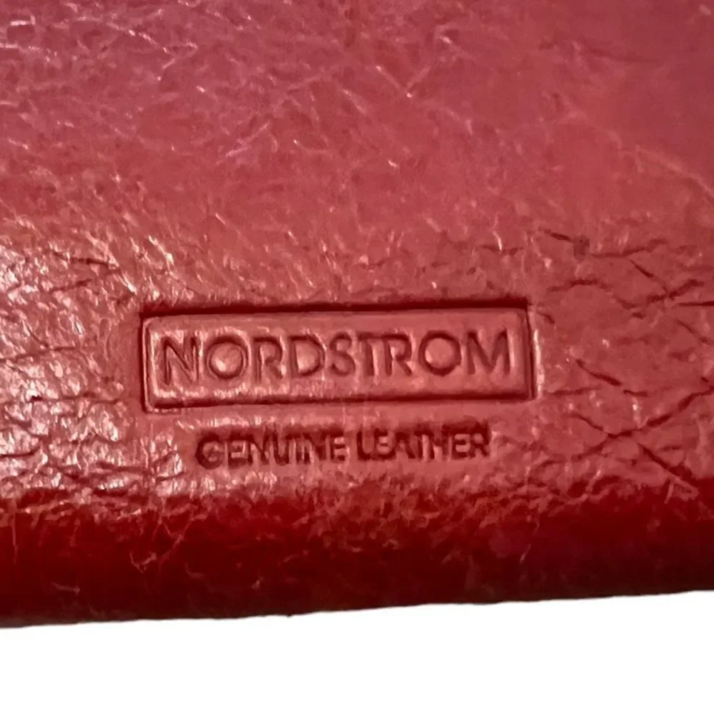 New Nordstrom red leather clutch